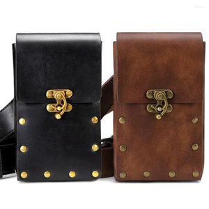 Taillenbeutel mittelalterliche Geldbörse Leder Sattelgürtel Brieftasche Frauen Frauen Steampunk Viking Pirat Kostüm Antiquitäten Gear Cosplay Accessoire für Erwachsene