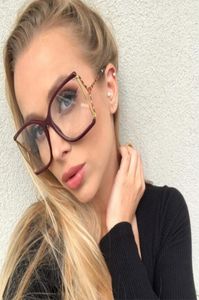 Red Square Clear Lens Glasses for Women Half Fashion vintage eyeglasses Frame Brand Design Decorative Eyewear grau feminino 2103233383238