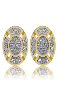 Novo chegada masculino cúbico zirconia diamante Earings Moda jóias jóias Hip Hop Copper White Gold Crystal Stud Jewelry17361856