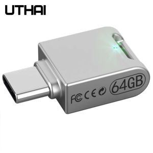 Sürücüler Uthai C12 Typec OTG USB3.0 Flash Drive USBC Kalem Sürücüsü Akıllı Telefon Bellek Mini USB Stick 32GB 64G