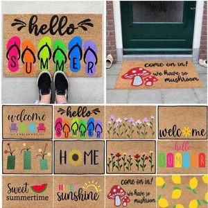 Carpets Front Door Mat Summer Holiday Welcome Doormat Indoor Outdoor Rugs Drop