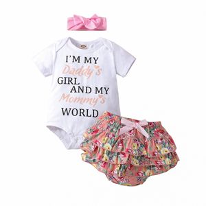 Summer Kids's Children's Set Abbigliamento ragazze per neonate per la stampa di moda arco a maniche corte a maniche camuffato