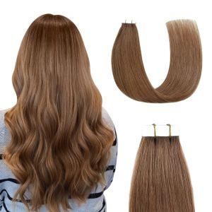 Weft invisível 1624 polegadas fita adesiva em extensões de cabelo humano #6 Para mulheres negras de gama de pele natural adesivo de cabelo 20pcs/pacote