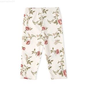 Trousers Spring and Autumn Baby Girl Leg Cotton Childrens Lace Tight Pants Elastic Waist Fashion Casual Soft Baby ClothingL2404