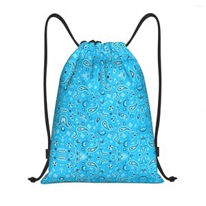 Bolsas de compras Bandana de estilo boêmio Bandana Paisley Floral Print Backpack Backpack Gym Bag para homens Sackpack