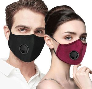 Anti -poluição PM25 Máscara de boca 5 camadas Respirador de poeira com 2pcs Filtro de máscara de máscaras laváveis Máscaras de malha de algodão Cicling2530191