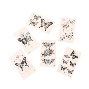 PS7K Tattoo Transfer Waterproof Temporary Tattoo Stickers Butterfly Rose Kawaii Transfer Flash Tattoo Women Neck Hand Body Art Fake Tattoos Men 240427