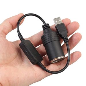 2024 CAR Cigarettändare Socket USB 5V till 12V Converter Adapter Wired Controller Plug -anslutning Adapter Auto Interiör Tillbehör2. för auto interiöromvandlare