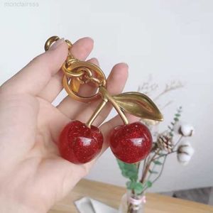 Keychain Crystal Coa CH Cherry Styles Rosso Colore Rosso Girl Bag Bag Auto Accessori per la moda a sospensione Decorazione della borsetta di frutta Edj1