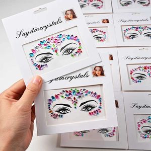 4RC2 tatueringsöverföring 5st/set 3d akryl glitter strass tillfällig sexig ansikte tatuering klistermärke tatueringar parti diy face juvel tatuering makeup art nk-lt 240427