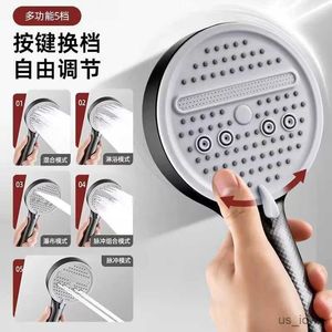 Bathroom Shower Heads Large 5 Modes Shower Head Adjustable High Pressure Water Saving Shower Water Massage Shower Head Hook Hose Bathroom Accessories