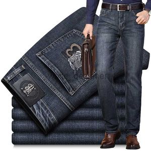 Designer Jeans Mens Business straight leg jeans for men's autumn winter new trend embroidery loose fitting middle-aged young pants 9627