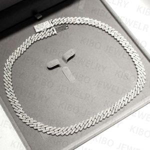 Hiphop Rapperjewelry Iced Out Necklace for Men Women 8mm 925 Sterling Silver Moissanite Diamond Cuban Link Chain