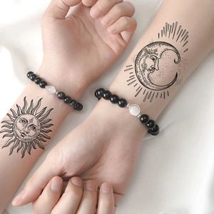 Tatuaż Transfer Sun Moon Tattoo Tattoo 1 sztuka rozmiar 12-19 cm 240426