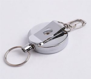 Keychains Resilience Steel Wire Rope Elastic Keychain Recoil Sporty Retractable Alarm Key Ring Anti Lost Yoyo Ski Pass ID CardKeyc9302821