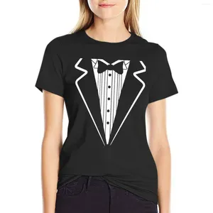 Women's Polos Bow Tie Tuxedo T-shirt Dress For Women Plus Size Tops