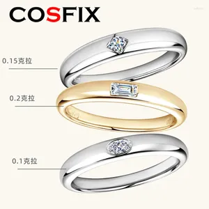 حلقات الكتلة Cosfix D Color Women Moissanite Ring S925 Silver Round Cut Oval Cut for Fudy Yellow