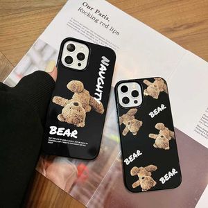 Mobiltelefonhüllen Cartoon niedliches lustiges Plüsch kleiner Bär TPU Soft Cover Hülle für iPhone 15 14 13 12 11 Pro Max Mini 7 8 plus XR Schockdichter Hülle J240426