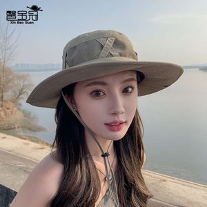 9245 Summer Big Brim Sunscreen Sun Hat Breathable and Versatile Sunshade Fishing Hat Spring and Autumn Outdoor Mountaineering Hat Children