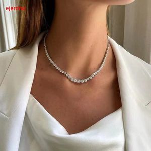 Moissanite tennis necklace for women 3-5mm Size Gradient Diamond Necklaces 925 silvering Neck Chain giftss for lady