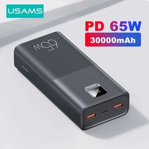 Power Banks del telefono cellulare USMS 65W Power Bank 30000MAH PD Quick Charge SCP FCP PowerBank Caricatore della batteria esterna portatile 240424 240424