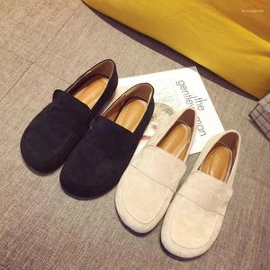 Sıradan Ayakkabı Nubuck Velvet Flats Kadın Katırlar Slingback Katı Loafers Düşük Topuklu Sığ Spor ayakkabılar kadınlar yuvarlak ayak parmağı mokasen 2024