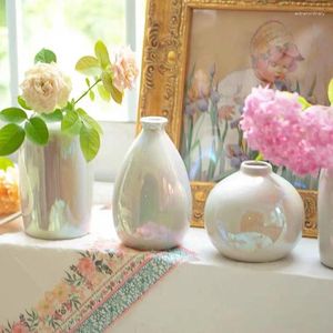 Vases Minimalist Flower Decoration Ornaments Ceramic Living Room Arrangement Pearl Small Vase Ins Creative