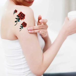 Tattoo Transfer for Women Tattoo Sticker Tattoo Gift 3D Temporary Waterproof Temporary Tattoo Sticker Body Art Tattoos Butterfly Rose Flower 240427