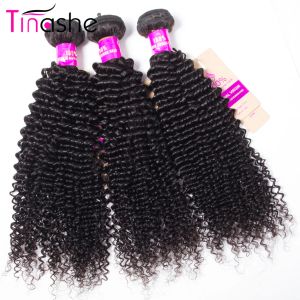 묶음 Tinashe Hair Peruvian Hair 3 번들 100% Remy Human Hair Weave 다발 자연색 Kinky 곱슬 머리 묶음