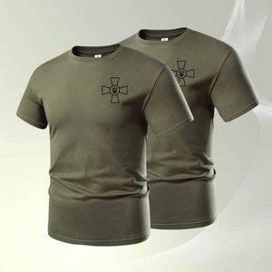 T-shirts táticos 2022 Ame Ucrânia Treinamento militar T-shirt tático de mangas curtas Forças especiais Exército T-shirt Top 240426