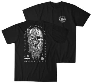 Camisetas táticas Til Til Valhalla Vi King Warrior Sprit Camiseta Tactical Grunt Grunt 100% algodão O-Golaco