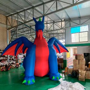 10mH (33ft) with blower Giant Gemmy Airblown Inflatable Fire Dragon With Wings Breathing Dragon Hot Chocolate Christmas For Sale