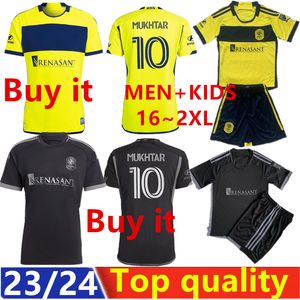 23 24 Nashville SC Soccer Jerseys The Kit Man 2023 2024 Camisas de futebol Primária Home Yellow Away Man in Black Surridge Mukhtar 1501