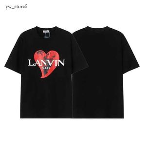 Lanvin T -Shirt neuer Designer T -Shirt Shorts Lanvins Mode und Beige Speckle Alphabet Print Trendy Trend Basic Casual Lose Galery Dept Lanvis Shirt