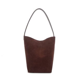 Suede the Row Tote Bag Reversed Suede High Capacity Suede Autumn/Winter Pendlare One Shoulder Bucket Bag Jupi
