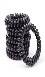 Cravatta per capelli a filo del telefono da 5 cm per bambini ragazze elastiche peli anello corda di colore nero Accessori per capelli da donna 5989898