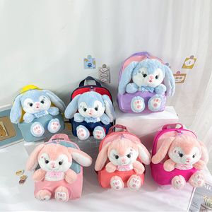 Plush 3D Rabbit Backpack for Boys Girls Children SchoolBag Cute Bow Tie Cartoon School Bags Kindergarten Preschool Baby Bag