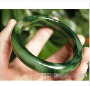 Cała ukochana naturalna piękna zielona bransoletka Bransoletka Big Bangle 70 mm Box5209918