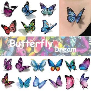 Tattoo Transfer Rocooart Butterfly Tattoos für Kinder Frauen 3D Tattoos Buntes Körperkunst Temporär Tattoo wasserdichte Tatoo Butterfly Party Gefällt mir 240427