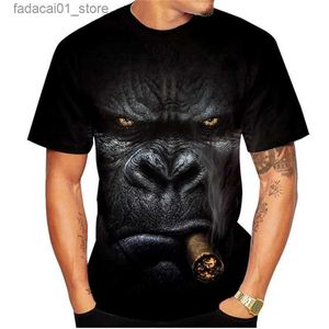 Men's T-Shirts Fashion Gorilla Monkey Print T-shirt Funny Sheep Pattern Short Sleeve Men Creative Clothing Round Neck Tshirt Q240426