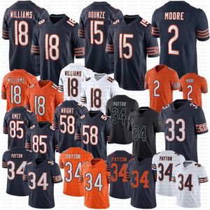 Caleb Williams Rom Odunze DJ Moore Fußballtrikot Cole Kmet Hester Swift Roschon Johnson Bagent Walter Payton Jaquan Brisker Urlacher Schweiß Jaylon Johnson Byard