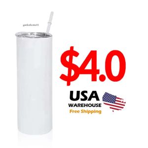 USA CA Warehouse Neuliste Promotion 20oz gerade leere Sublimation Skinny Tumbler 0426