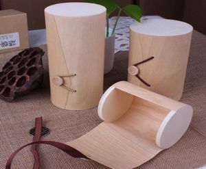 Wholenatural Birch Wood Box för File Stationery Box Circle Drawings Packaging Box General Beauty Beauty Bod Box Pot Box 4PCS2985818