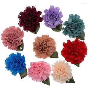 Dekoratif Çiçekler 5 PCS Saten Karanfil Çiçek Aplikler Düğün Düğün Paketleme Yaprak Fırıltı Yapay Ev Diy Sermayeleri 5.5cm