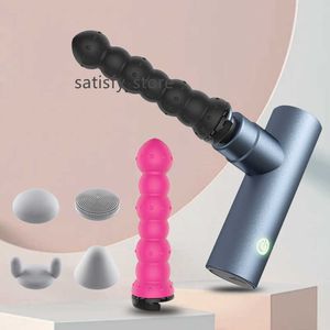 Masaj Silahlı Değiştirilebilir Kafa Otomatik İtme Seks Makineli Tüfek Ekli Fasya Tabanca Dildo Seks Oyuncak Kadınlar İçin