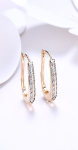 2018 Fashion 18k Gold Zircon Earrings Double Row Diamond Romantic Champagne Gold Earrings Ear Clip Women039s Engagement Jewelr1495693