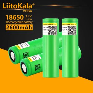 Liitokala VTC5A 18650 2600mAh Lityum Pil 20A 30A Deşarj 18650VTC5 Flaka Düz Head için Piller