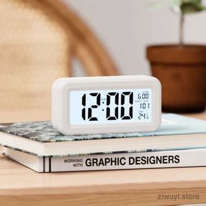 Zegarki stolika biurka cyfrowy budzik cyfrowy Data temperatury z podświetleniem drzemki zegar stołowy 12/24H Bateria Utrzymana z Clock Electronic Clock