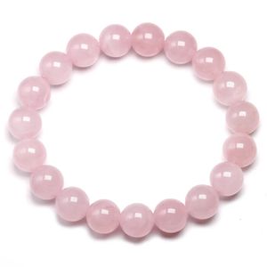 100% Natural AAAAA Women Armband Smycken Pink Rose Quartz Armband Natural Stone Gemstone Chakras Bead Handmade Lover Gifts 240410