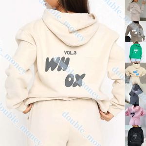 Papuzes de moletom White Foodie Designer White Women Retes Tracksuits Duas peças Conjuntos de suntuas Autumn Feminino Capuz calças com moletom com moletom LOWS LOLHS 89